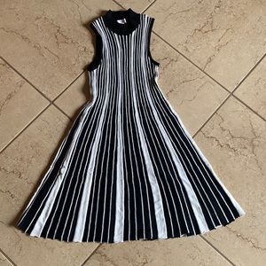 Candie’s Sleeveless Black & White Striped Knit Sweater Dress